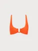 ECONYL® Orange U Neck Bikini Top sold by BERLOOK
