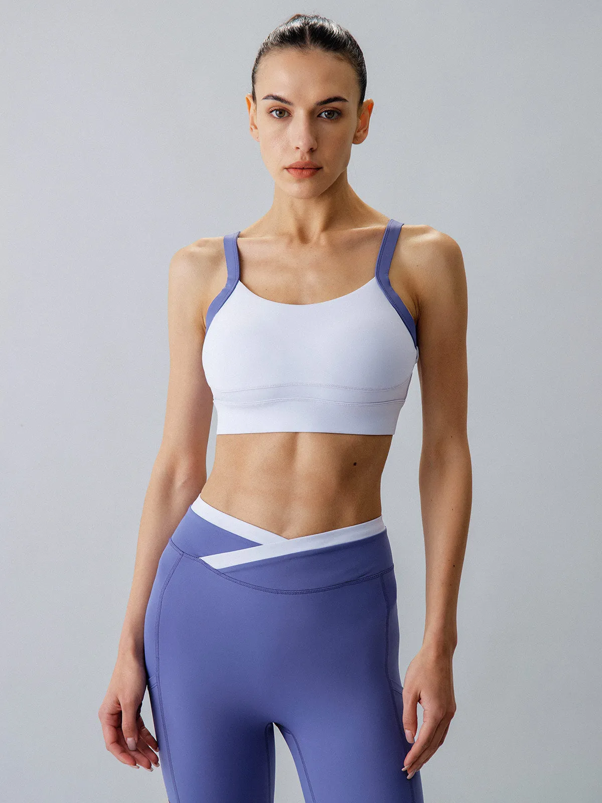 Light Purple Contrast Strap Sports Bra - Medium Support sold by BERLOOK product image thumbnail 3