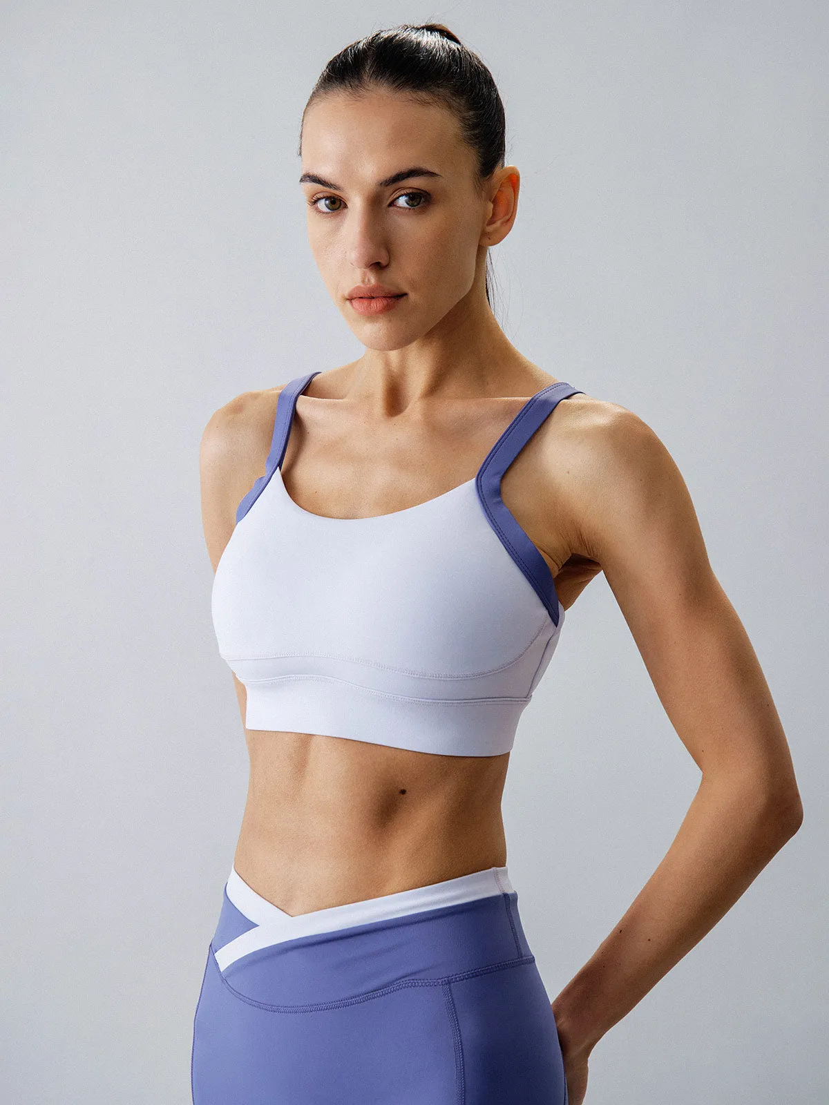 Light Purple Contrast Strap Sports Bra - Medium Support sold by BERLOOK product image thumbnail 2