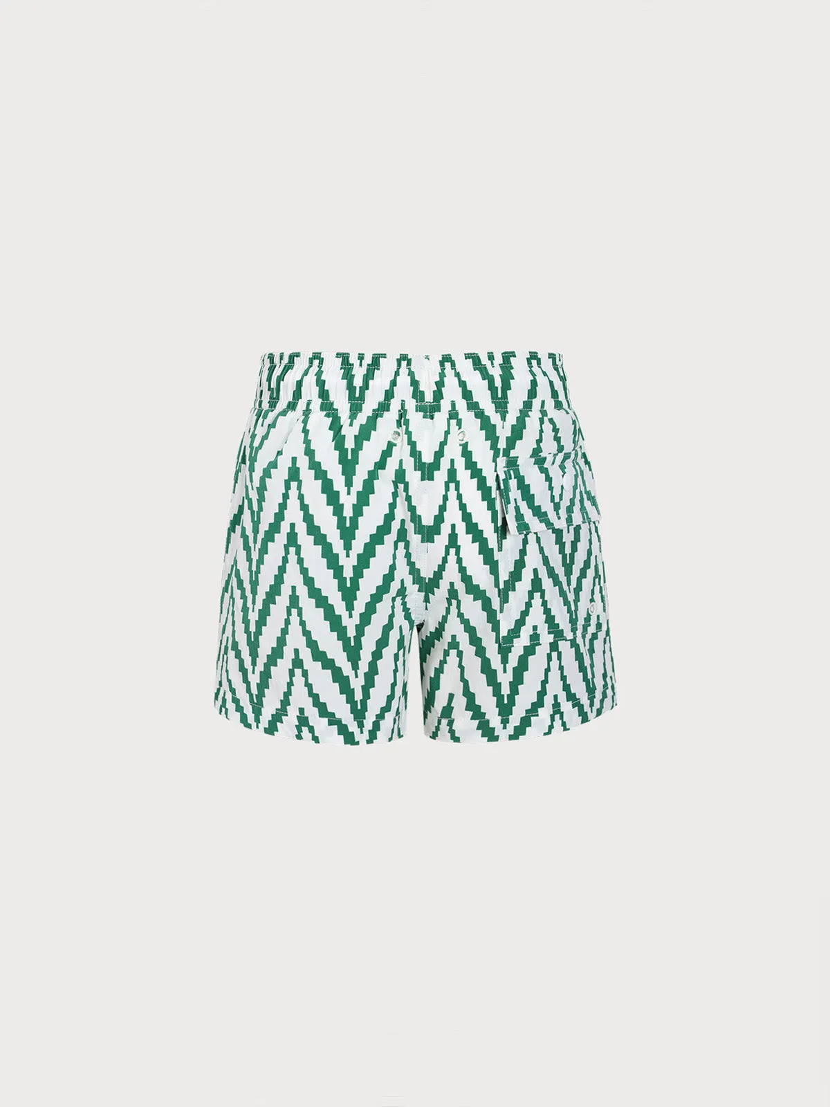 Boys' Green Geometric Swim Shorts sold by BERLOOK product image thumbnail 3
