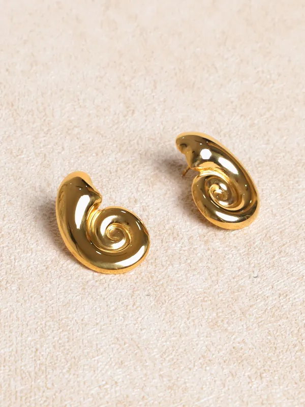 Conch Spiral Hoop Earrings sold by BERLOOK