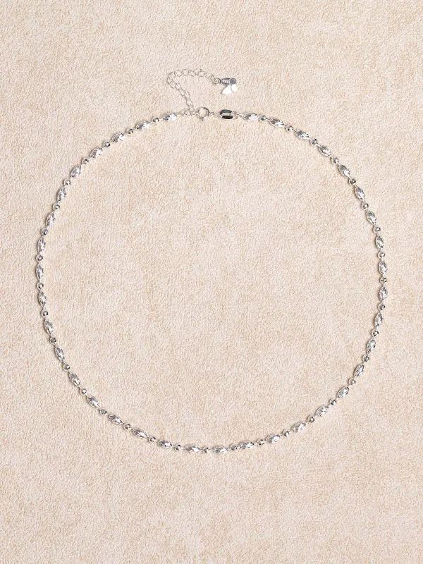 Carved Bead Silver-Plated Necklace made by BERLOOK