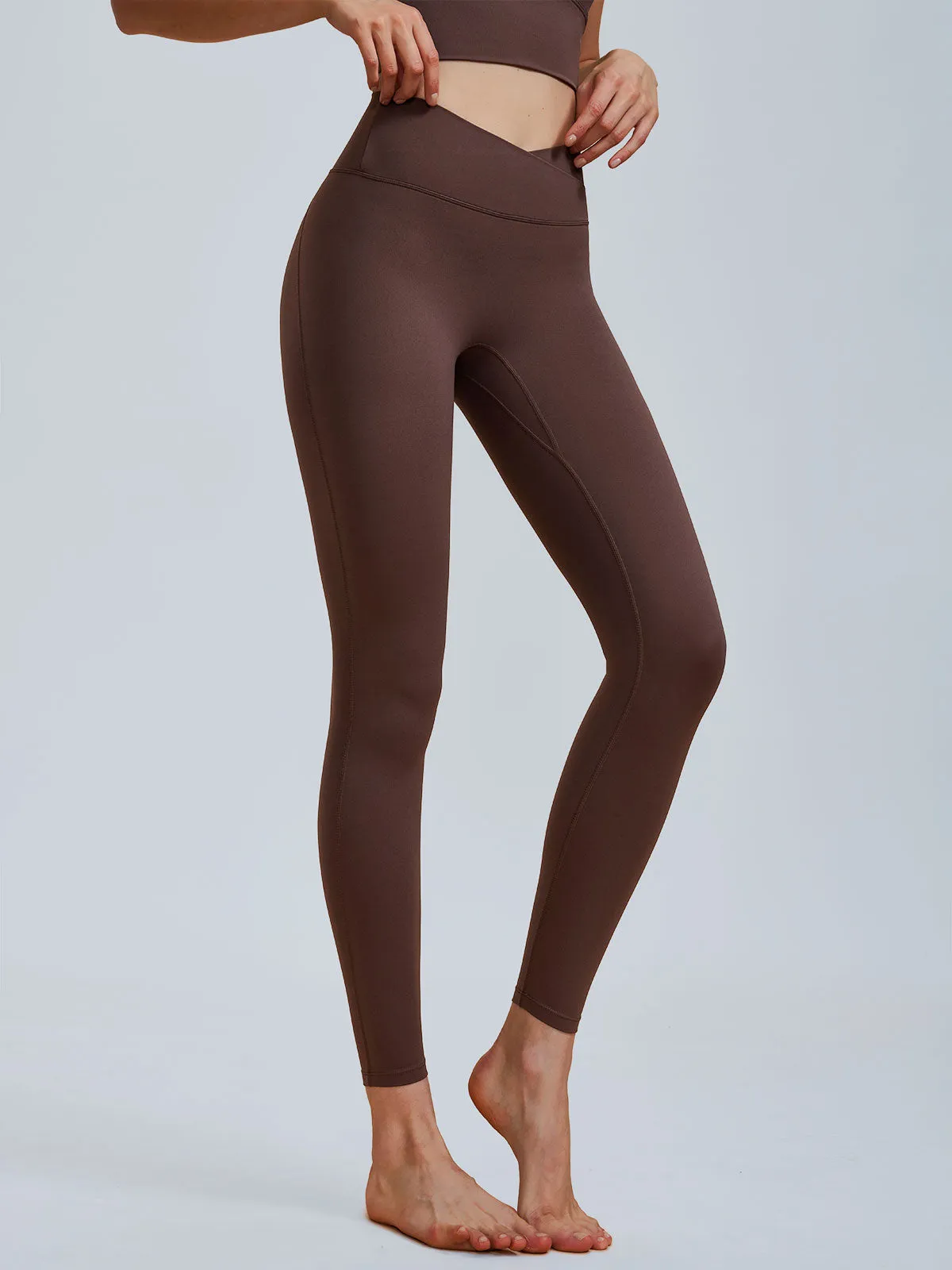 Dark Coffee V-Waist Leggings 24" sold by BERLOOK product image thumbnail 3