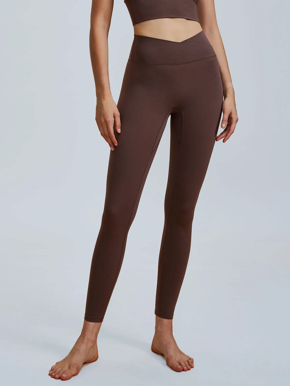 Dark Coffee V-Waist Leggings 24" sold by BERLOOK