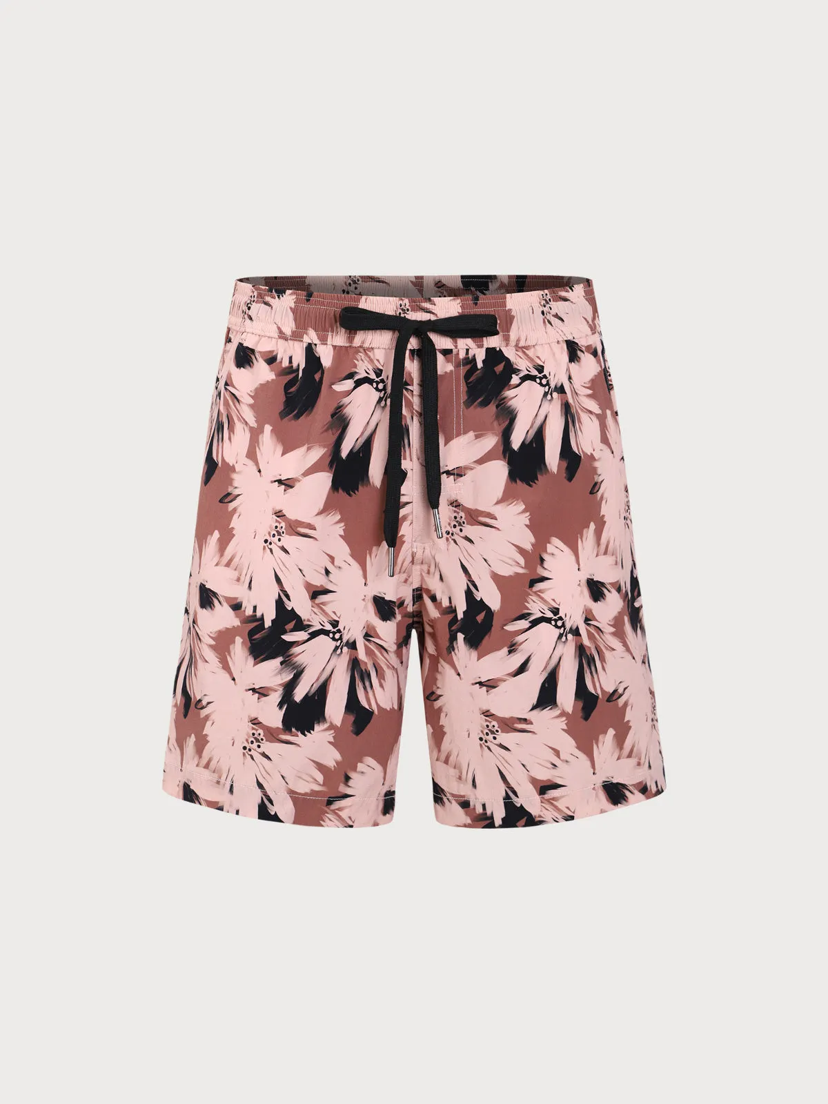 Brown Contrast Floral 7" Men's Swim Trunks sold by BERLOOK