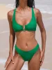 ECONYL® Green Low Waisted Bikini Bottom sold by BERLOOK