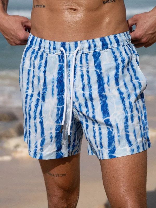 Hapnix® - The Blue Wave Men's 5" Swim Trunks sold by BERLOOK