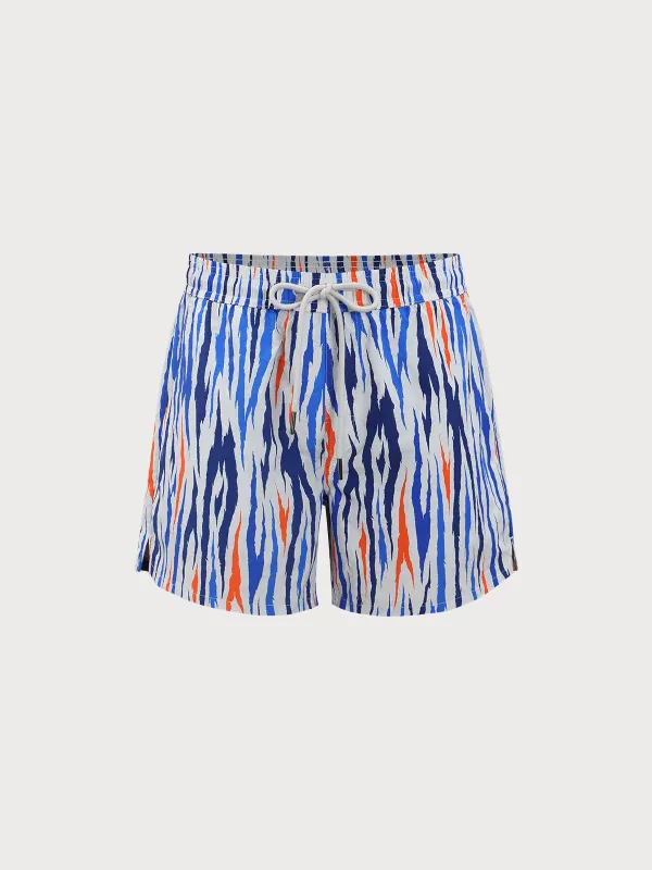 Hapnix® - The Blue Colorblock Men's 7" Swim Trunks sold by BERLOOK