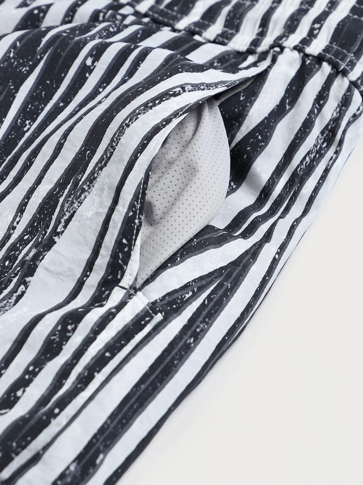 Hapnix® - The Zebra Stripe Men's 5" Swim Trunks sold by BERLOOK product image thumbnail 4