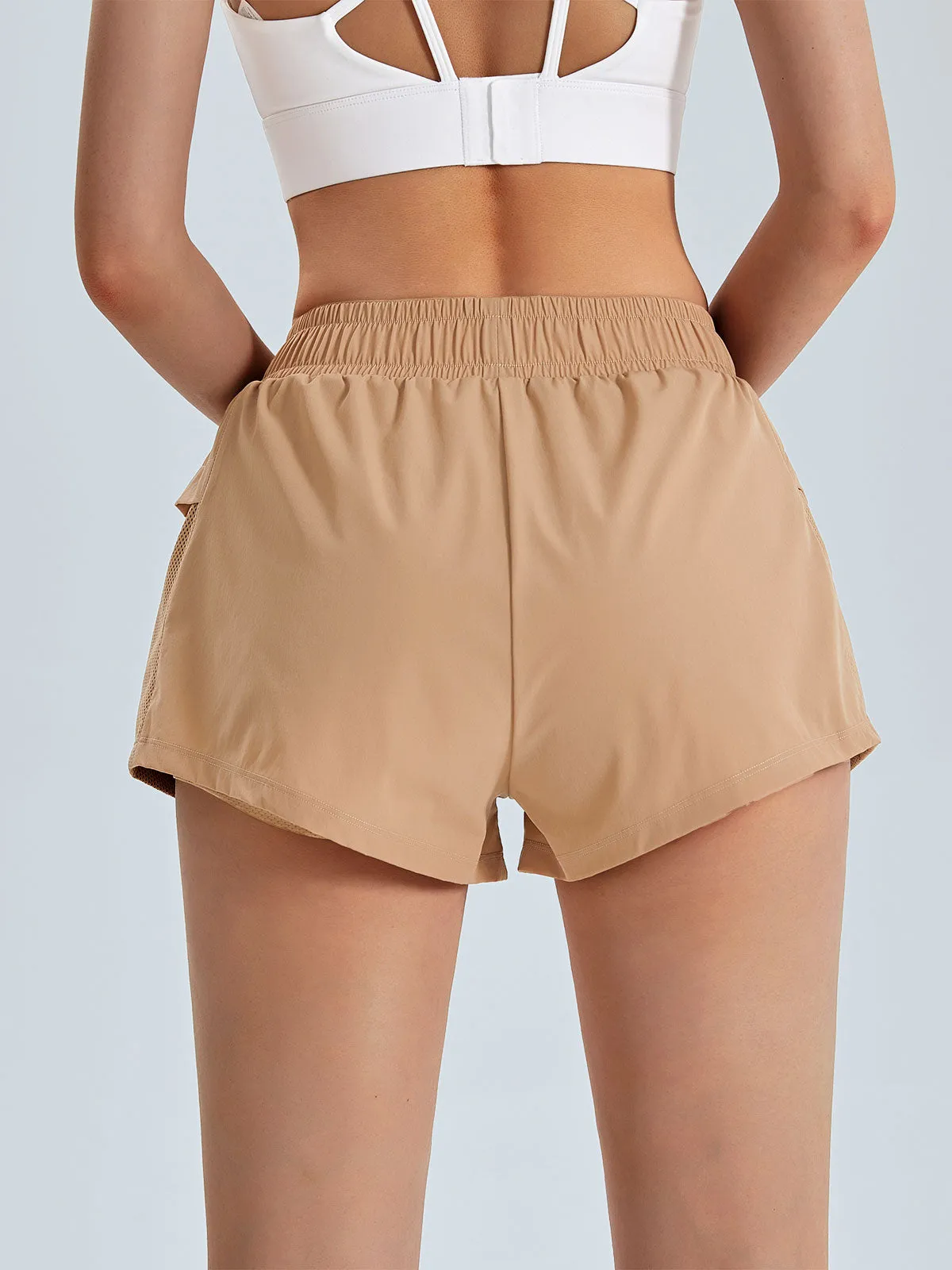 Khaki Easy Fit Breathe Shorts sold by BERLOOK product image thumbnail 3