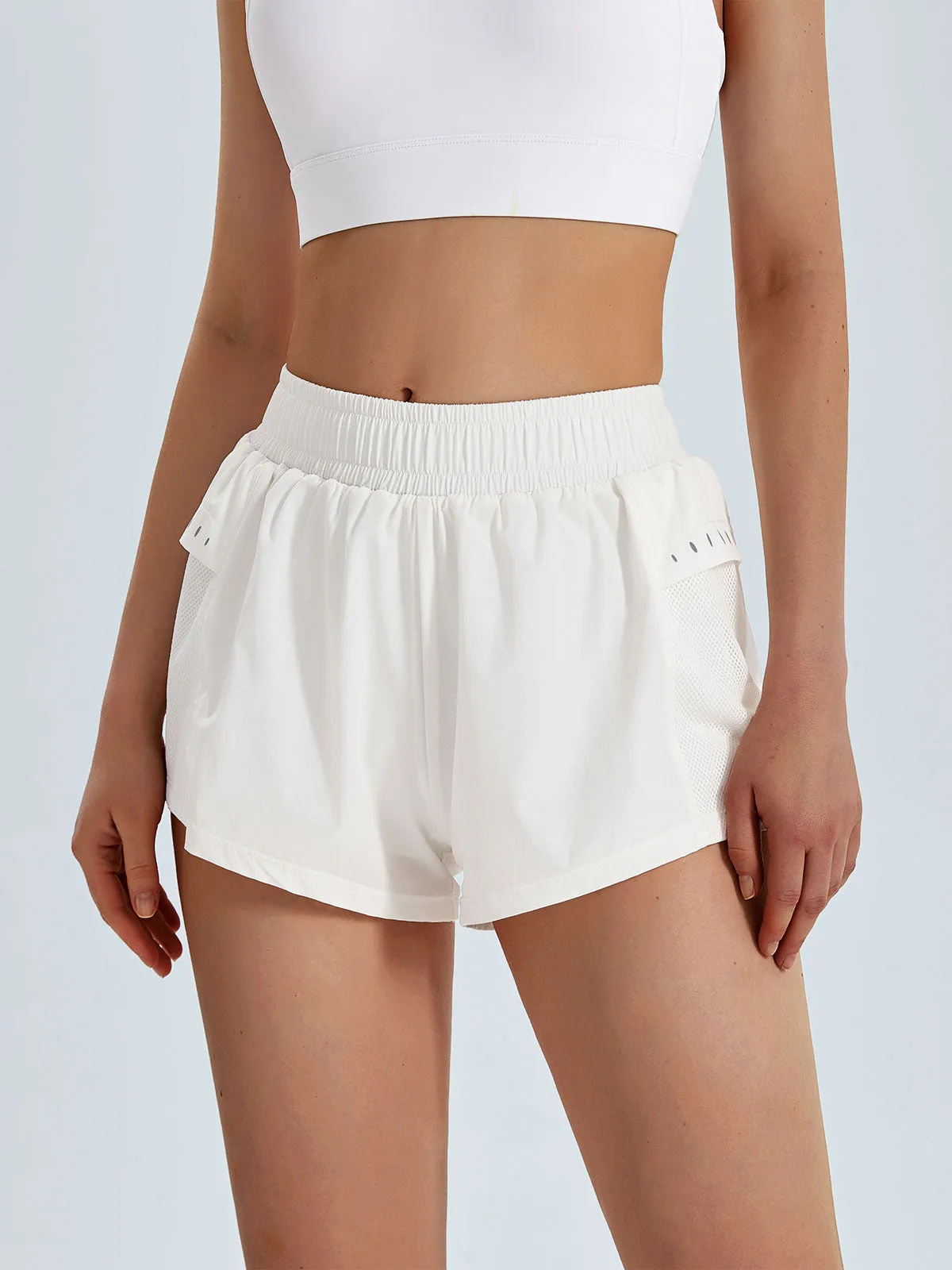 White Easy Fit Breathe Shorts sold by BERLOOK product image thumbnail 3