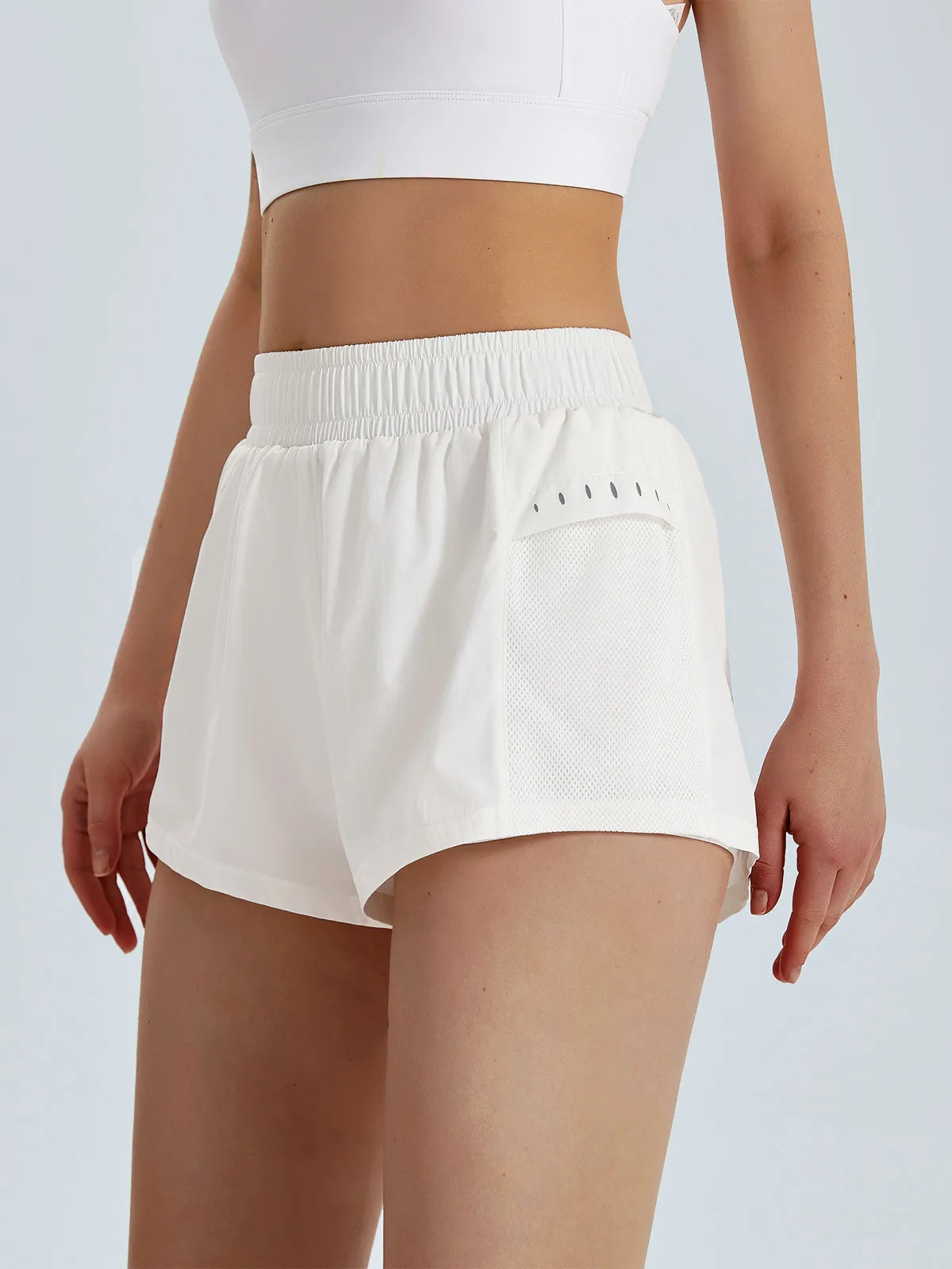White Easy Fit Breathe Shorts sold by BERLOOK