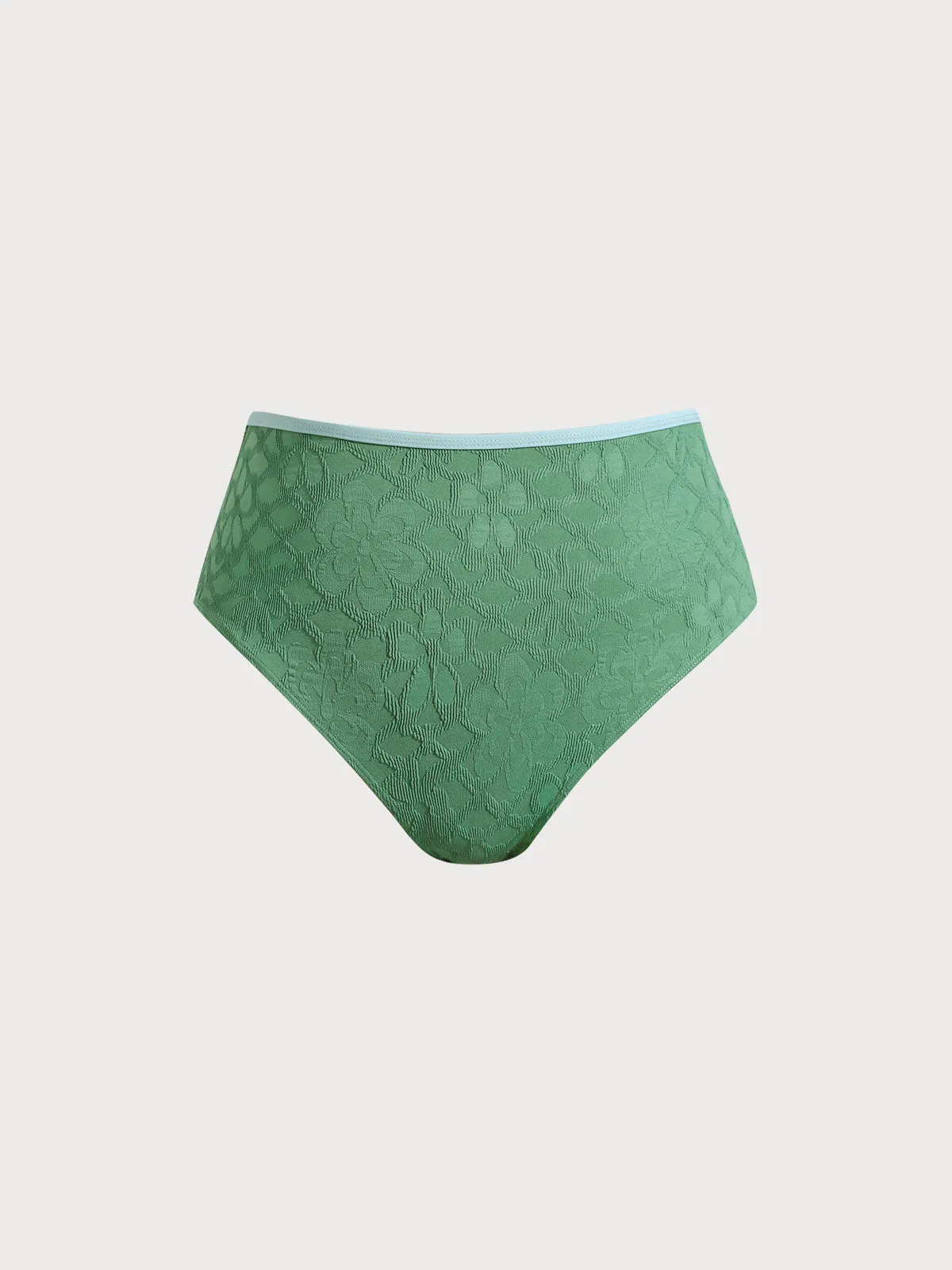 Dark Green Contrast Plus Size Bikini Bottom sold by BERLOOK