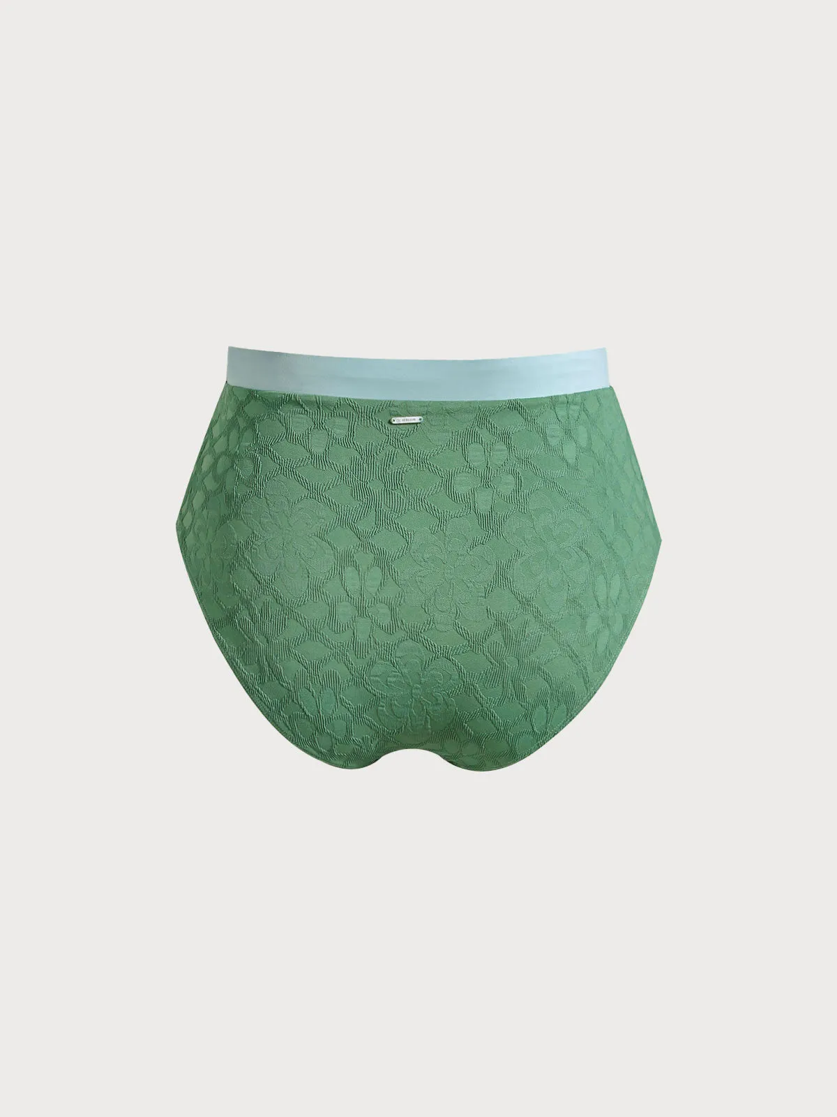 Dark Green Contrast Trim Plus Size Bikini Bottom sold by BERLOOK product image thumbnail 2