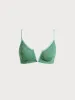 Dark Green Jacquard V Notch Plus Size Bikini Top sold by BERLOOK