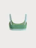 Dark Green Contrast Trim Plus Size Bikini Top sold by BERLOOK