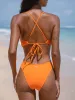 Orange Solid Bikini Bottom sold by BERLOOK