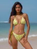Light Green Jacquard Tie Bikini Bottom sold by BERLOOK