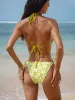 Light Green Jacquard Tie Bikini Bottom sold by BERLOOK
