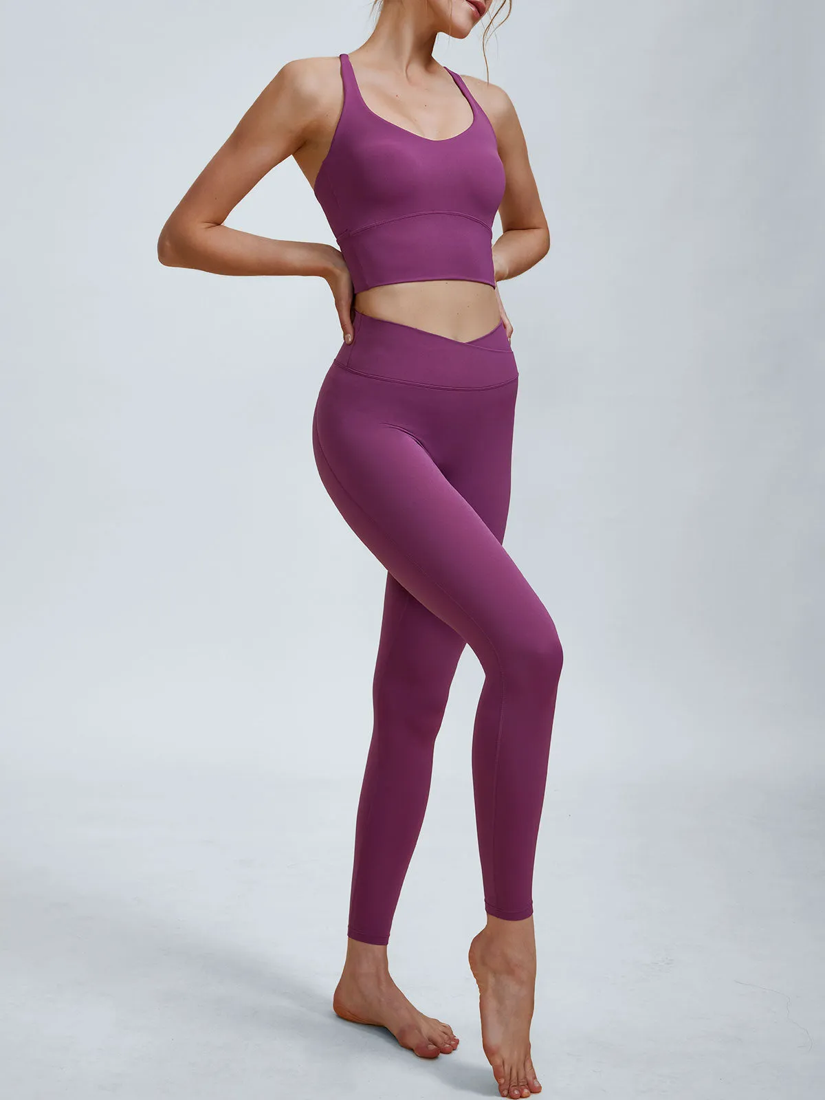 Purple V-Waist Leggings 24" sold by BERLOOK product image thumbnail 3