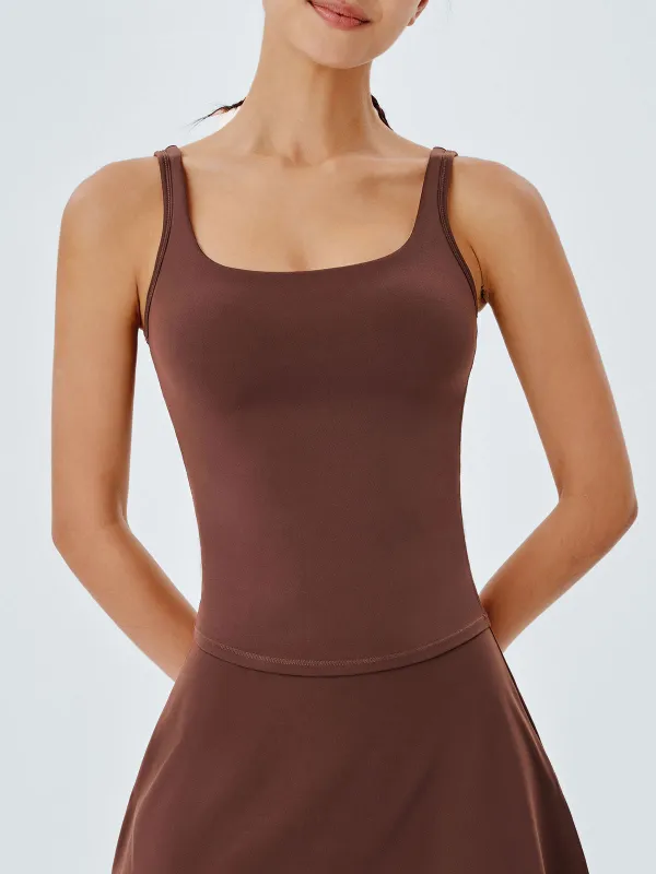 Dark Coffee U Neck Tank Top sold by BERLOOK