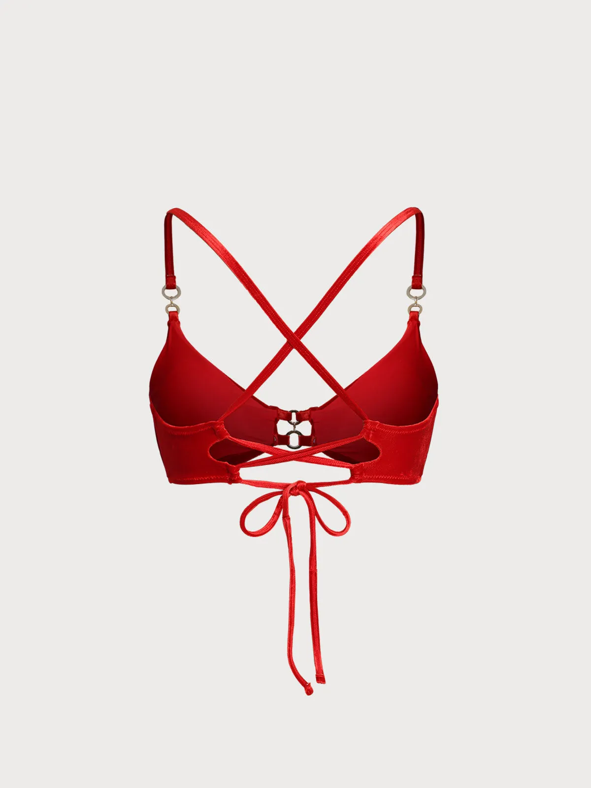 Red Velvet O-Ring X-Strap Bikini Top sold by BERLOOK product image thumbnail 2