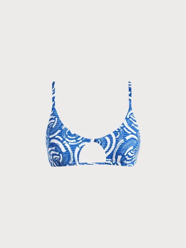 Blue Wave Cut Out Bikini Top sold by BERLOOK