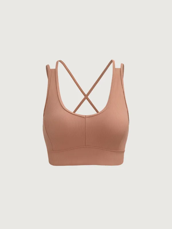 Pink X Cross Lycra® Sports Bra - Light Support sold by BERLOOK