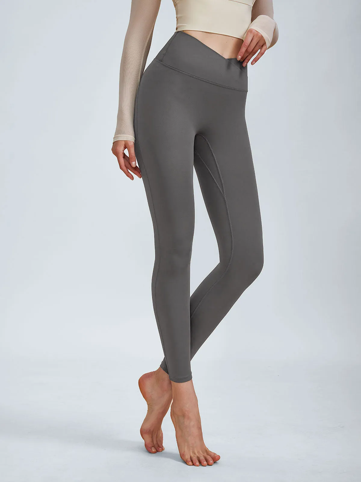 Dark Grey V-Waist Leggings 26" sold by BERLOOK product image thumbnail 3