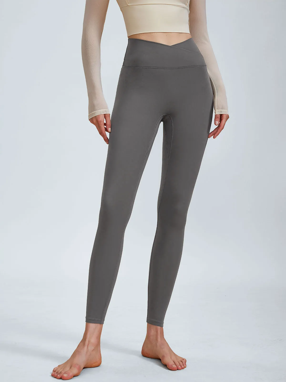 Dark Grey V-Waist Leggings 26" sold by BERLOOK