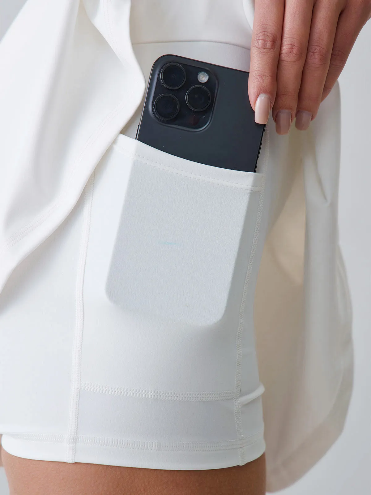 White Contrast A-Line Sports Skirt sold by BERLOOK product image thumbnail 2