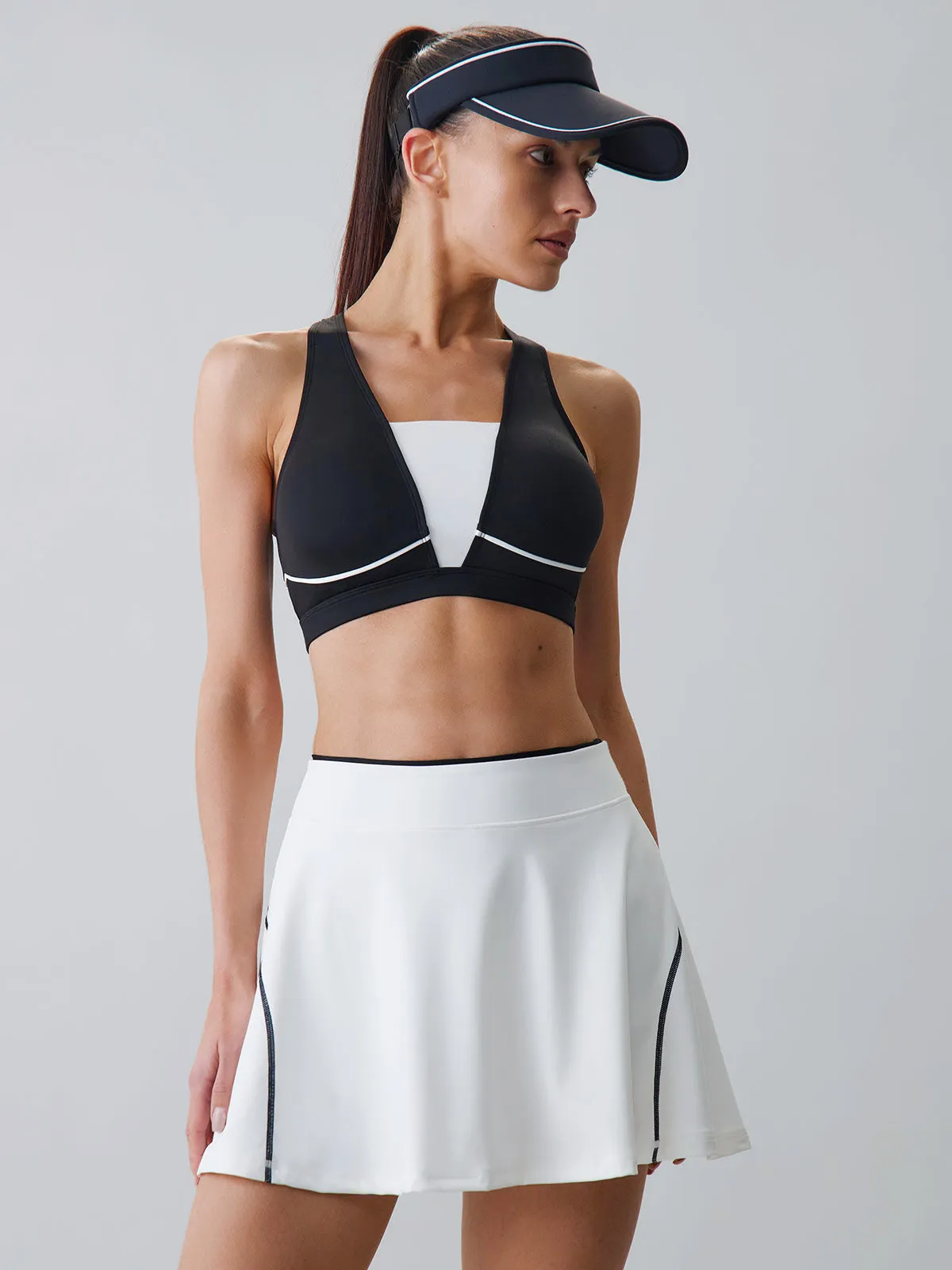 White Contrast A-Line Sports Skirt sold by BERLOOK product image thumbnail 3