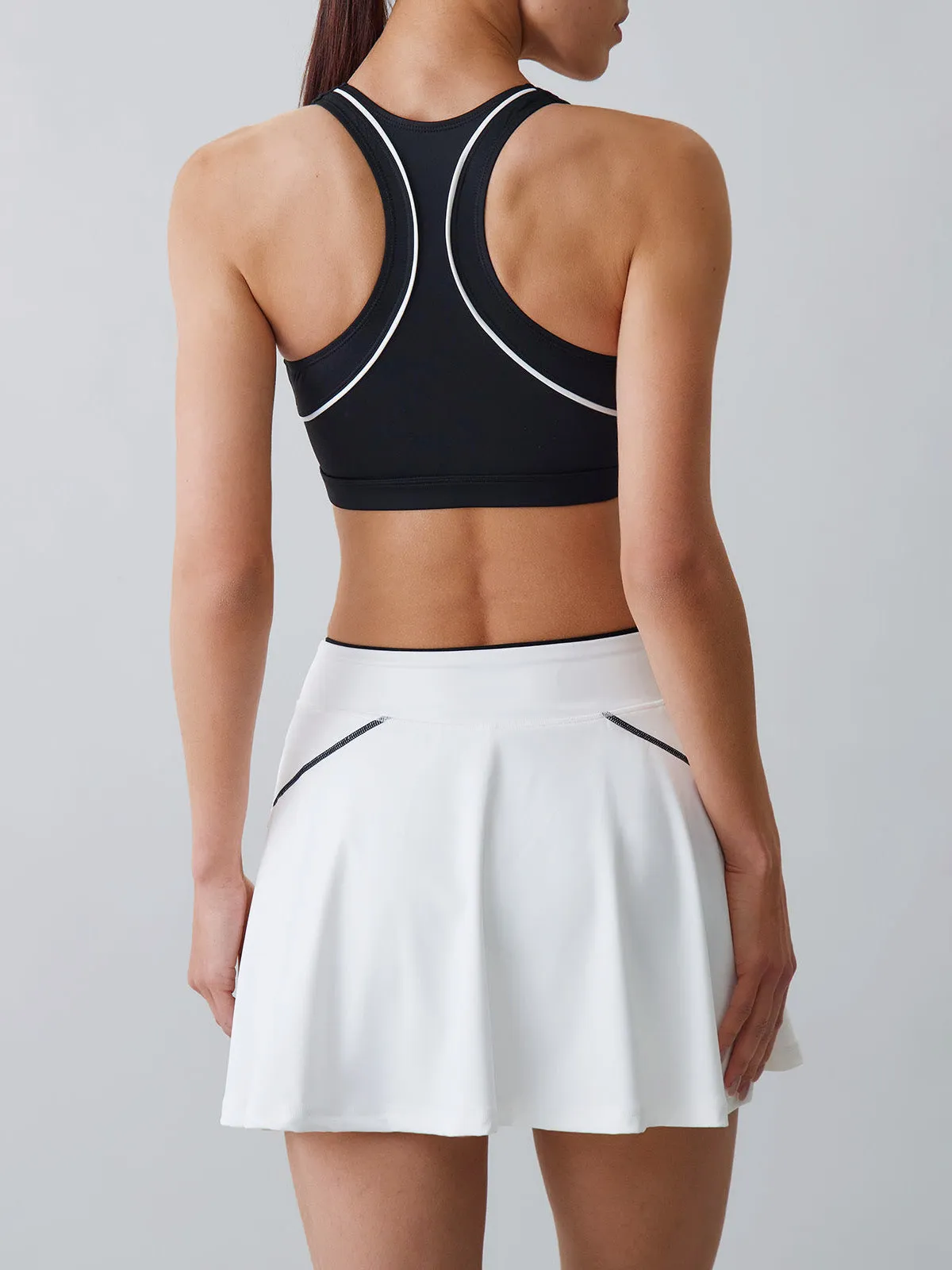 White Contrast A-Line Sports Skirt sold by BERLOOK product image thumbnail 4