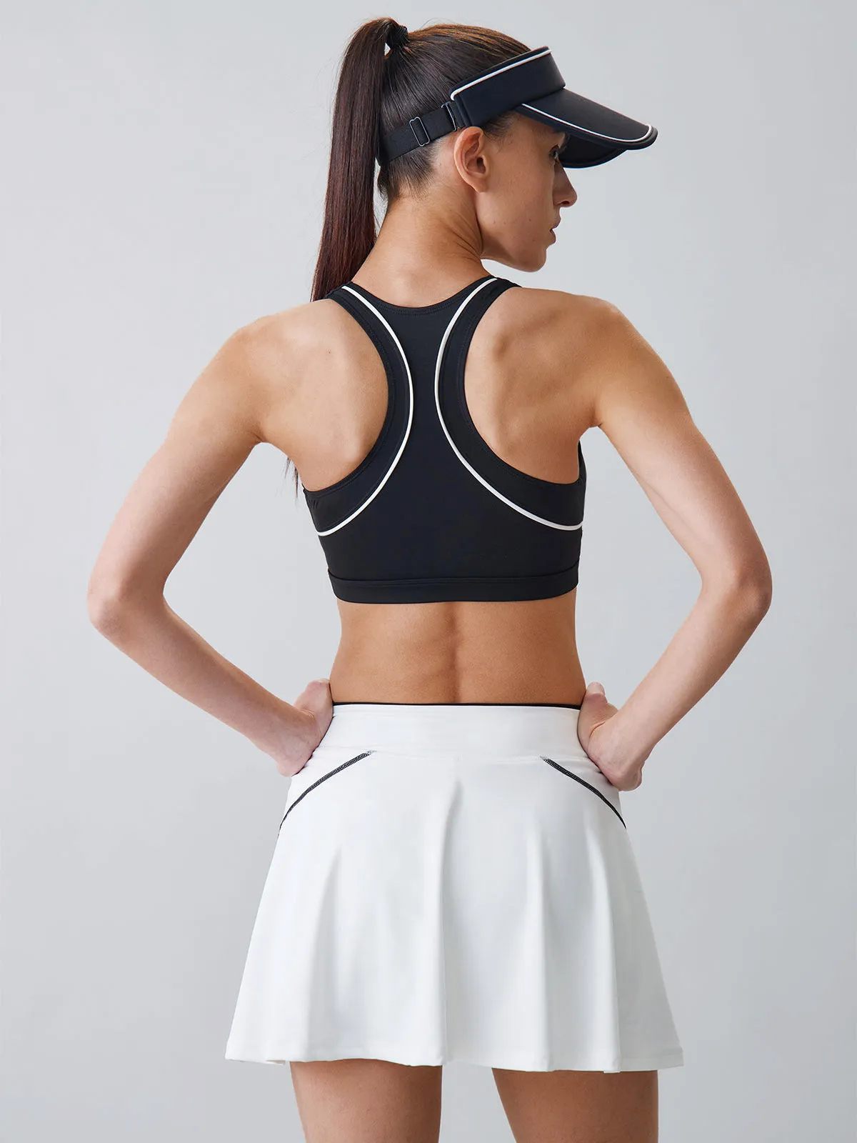 Black Contrast Line X Cross Sports Bra - Medium Support sold by BERLOOK product image thumbnail 3