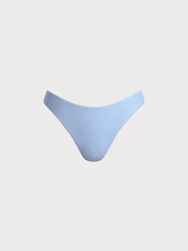 Light Blue Solid Moderate Coverage Bikini Bottom sold by BERLOOK