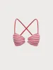 Red Striped X Cross Bikini Top sold by BERLOOK