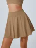 Khaki Pleated Pockets Sports Skirt sold by BERLOOK