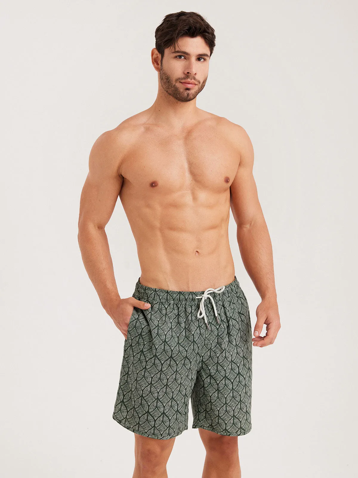 Hapnix® -Men's Green 7" Swim Trunks sold by BERLOOK product image thumbnail 5