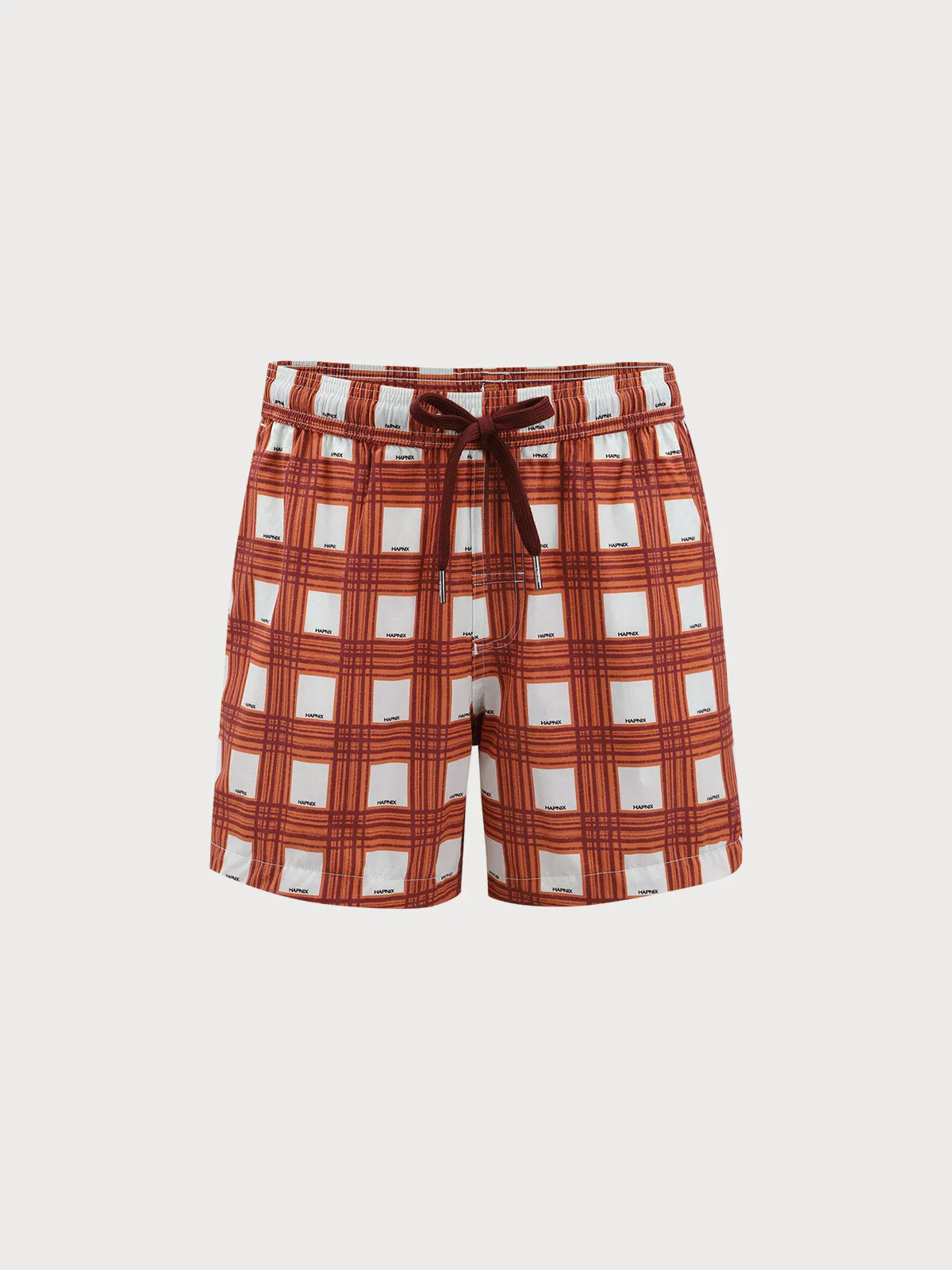 Hapnix® - Men's Waffle Red Plaid 5" Swim Trunks sold by BERLOOK product image thumbnail 5