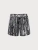 Hapnix® - Men's Black Stripes 5" Swim Trunks sold by BERLOOK