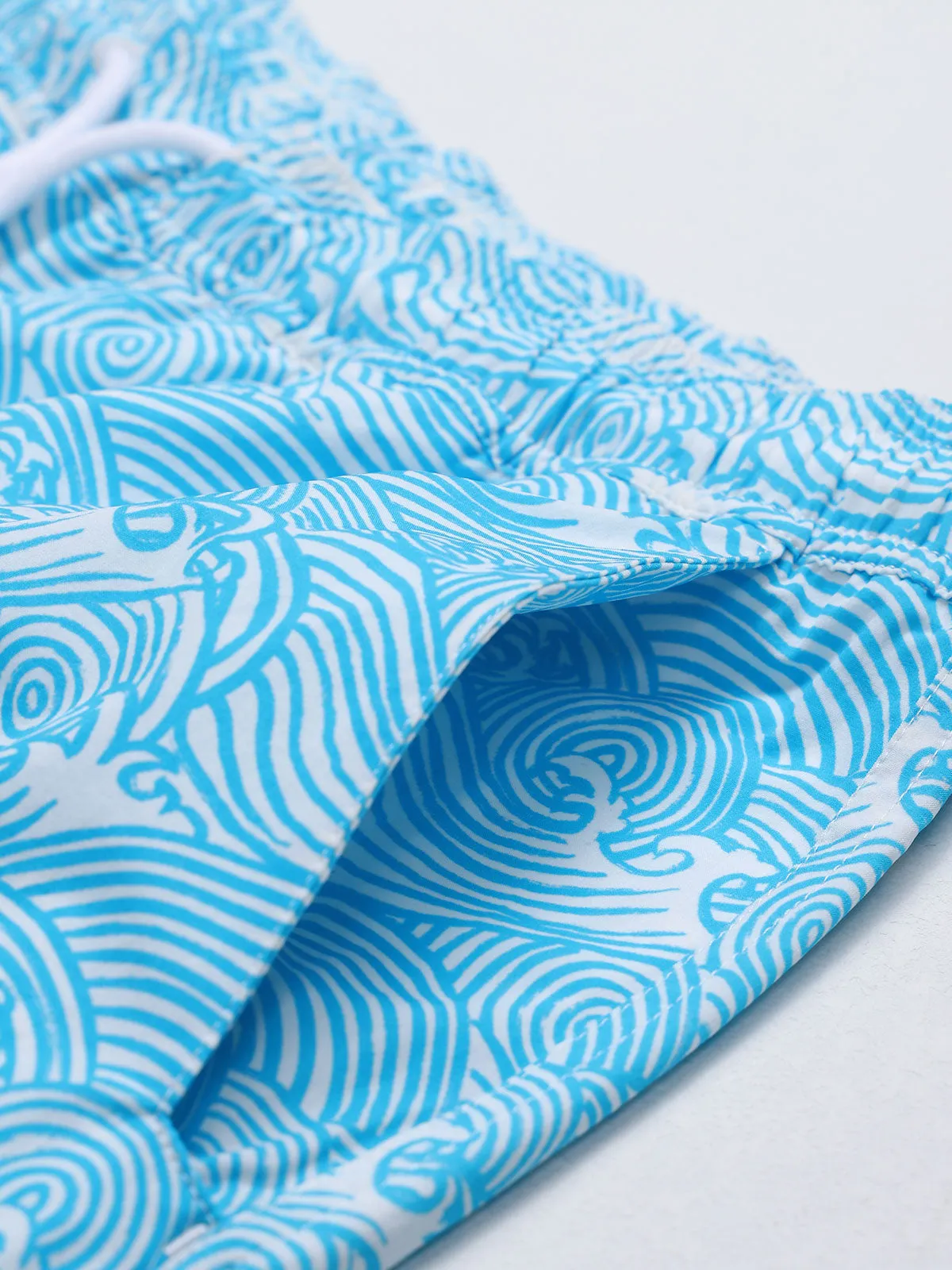 Hapnix® - Men's Blue Woven Swim Shorts sold by BERLOOK product image thumbnail 4