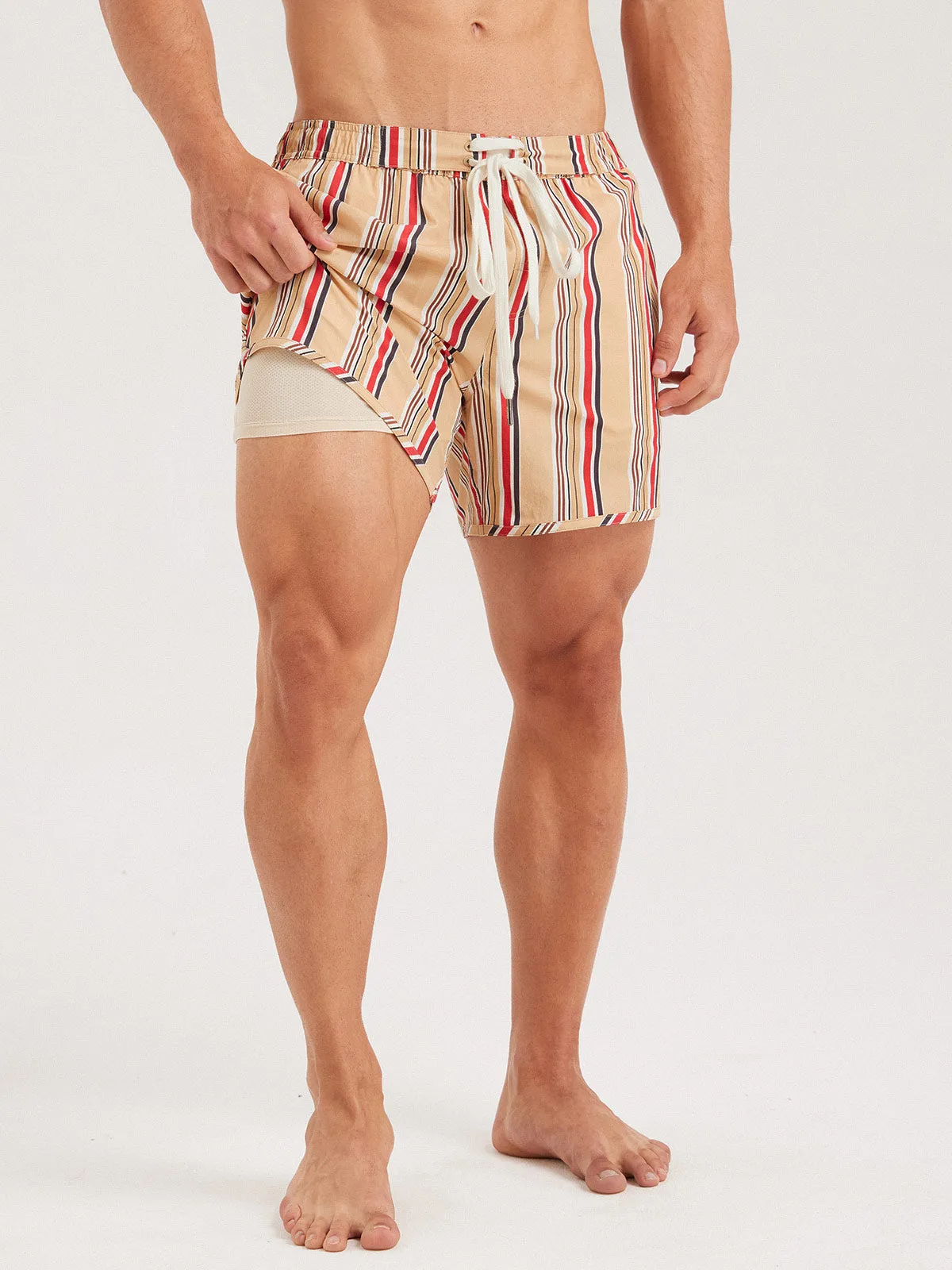 Hapnix® - Men's Stripe 5" Swim Trunks sold by BERLOOK product image thumbnail 2