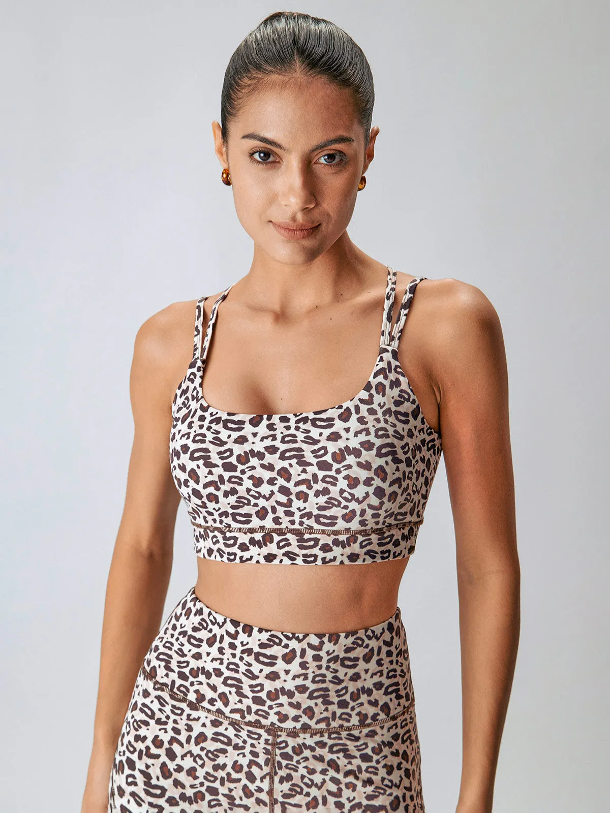 Leopard X-Cross Sports Bra - Light Support sold by BERLOOK