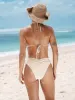 Off White Ruched Bikini Bottom sold by BERLOOK