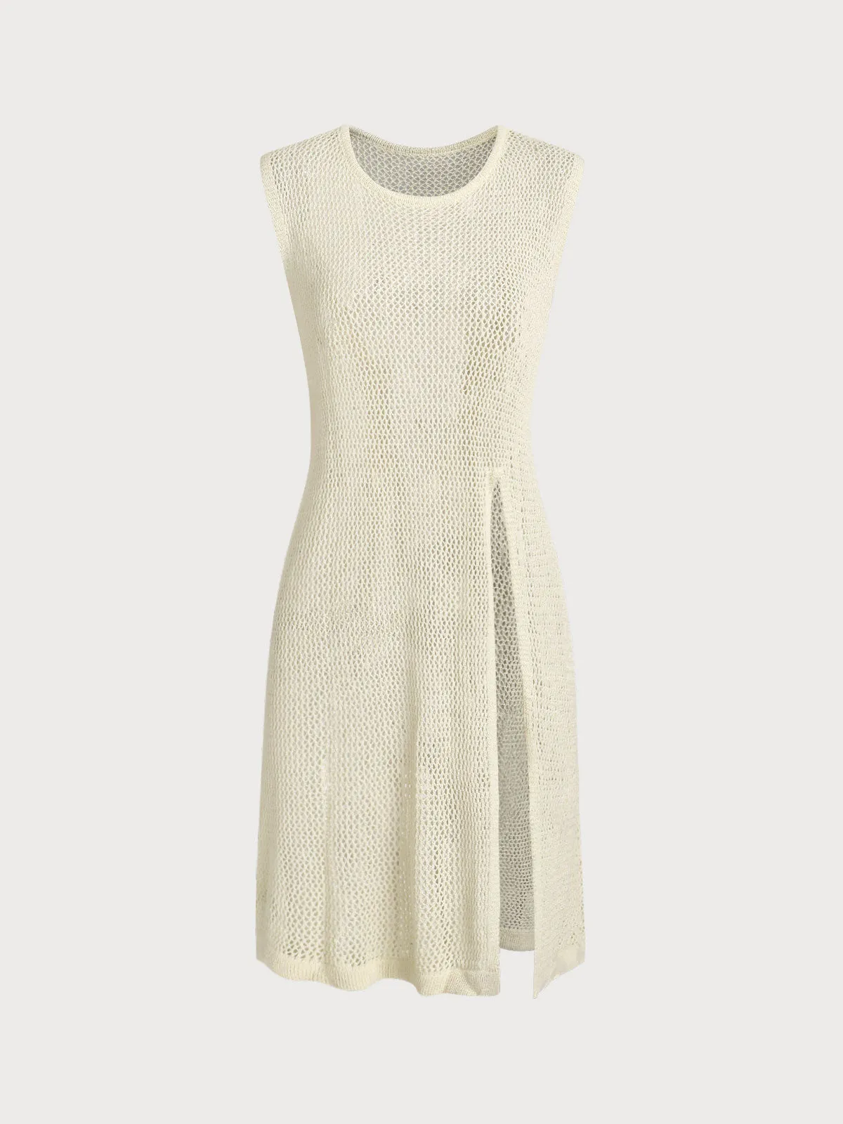 Beige Round Neck Cover-up Dress sold by BERLOOK
