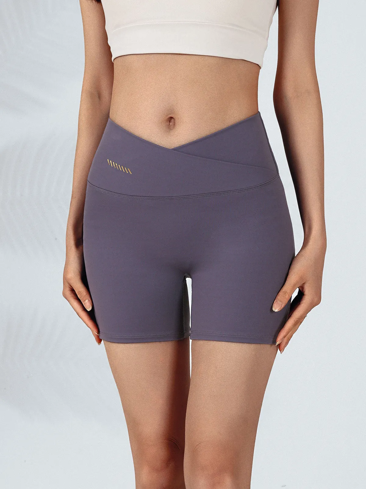 Grey V-Waist Shorts 6" sold by BERLOOK