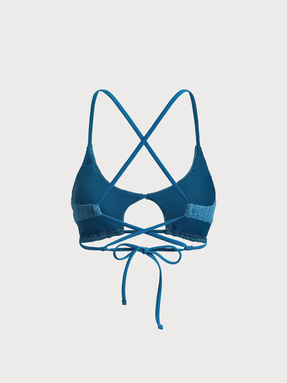 Blue Jacquard Cut Out Bikini Top sold by BERLOOK product image thumbnail 2