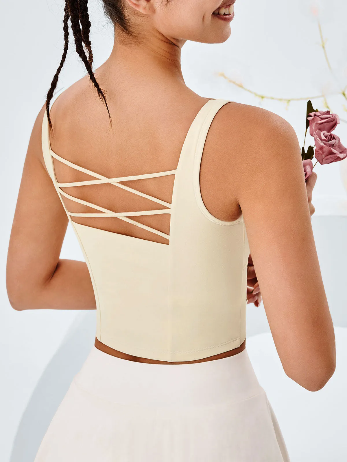 Cream X Cross Tank Top - Light Support sold by BERLOOK product image thumbnail 3