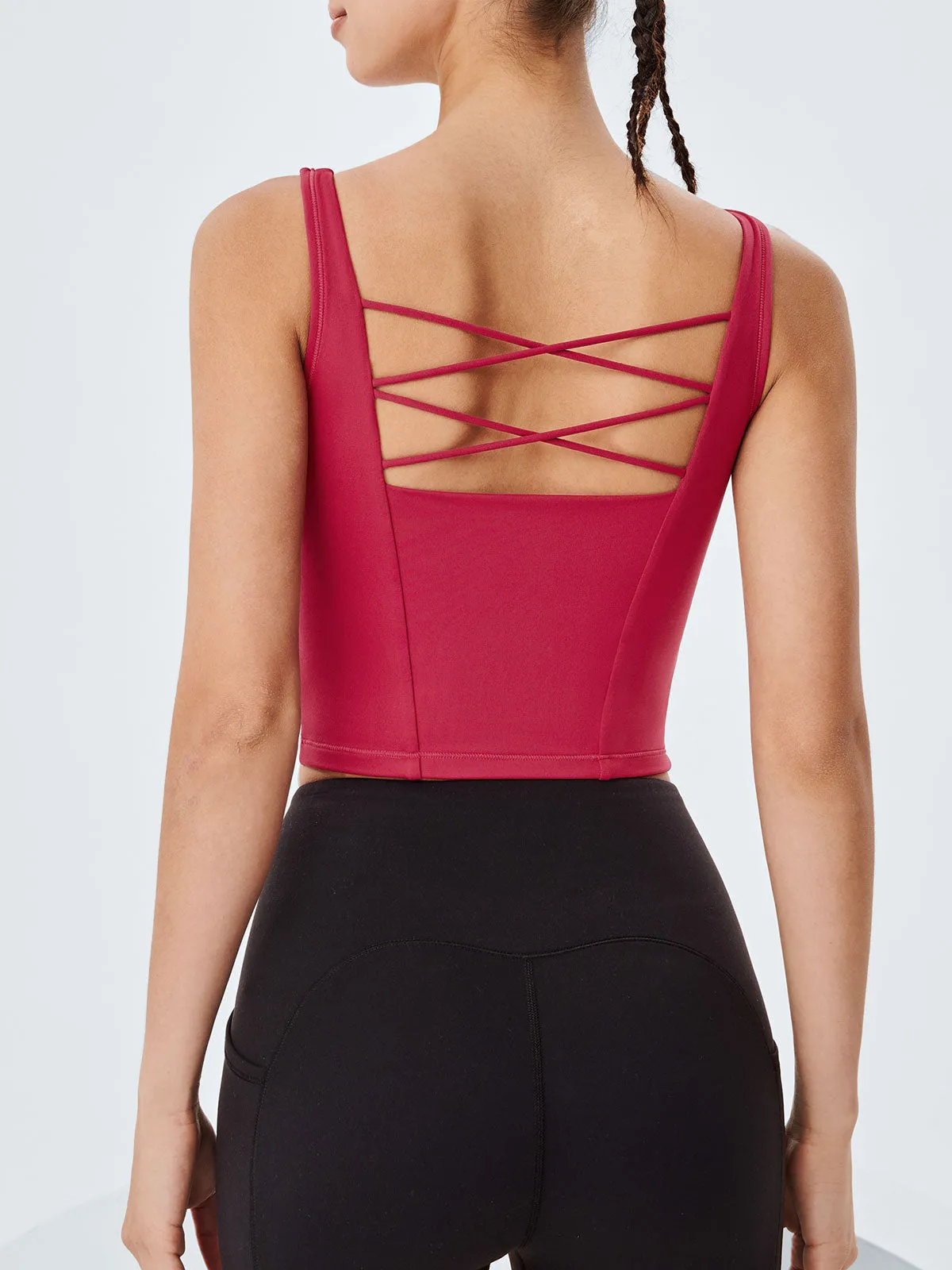 Rose Red X Cross Tank Top - Light Support sold by BERLOOK