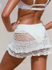 White Crochet Layered Cover-Up Skirt sold by BERLOOK